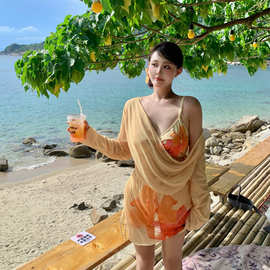 游泳衣女2026年新款分体三件套胖mm大码遮肉显瘦韩国ins风泡温泉