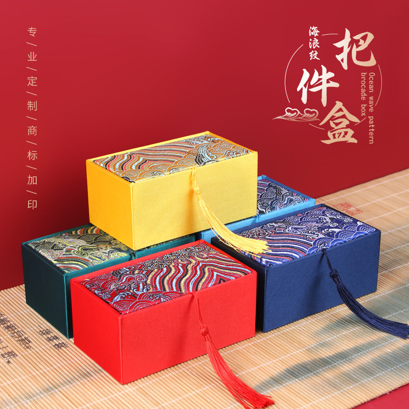 Super source factory direct Buddha beads brocade box hand beads packaging box bracelet beads chain gift box jewelry brocade box in stock