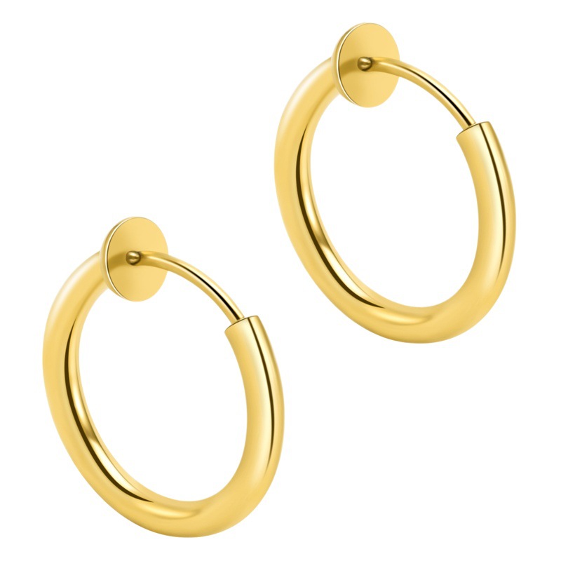 Factory direct stainless steel spring ear clip without ear hole fake nose ring personality invisible spring Korean earrings men's ear clip