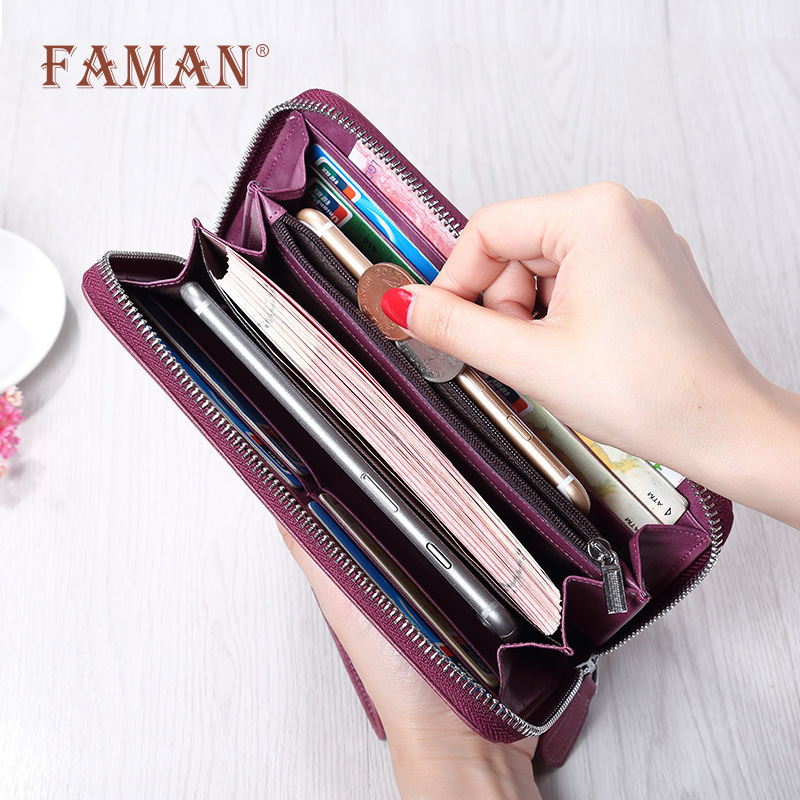 Cartera larga para mujer, bolso de cuero de gran capacidad, cremallera simple, posición de múltiples tarjetas, embrague de muñeca, bolso de tarjeta, bolso de teléfono móvil
