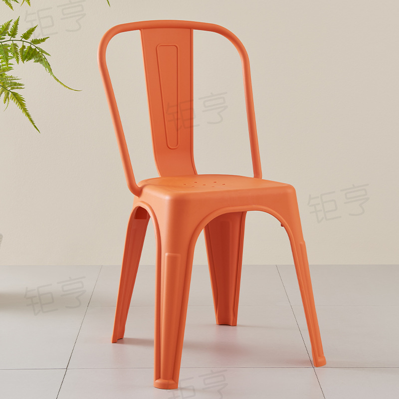Silla de respaldo de plástico moderna y minimalista Nórdica ins estilo al aire libre restaurante silla de comedor hotel negociación de negocios silla café