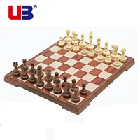 UB AIA Wood Grain Пластиковые Складные Магнитные шахматные игры Шахматы и карты Игрушки для отдыха Общение родителей и детей