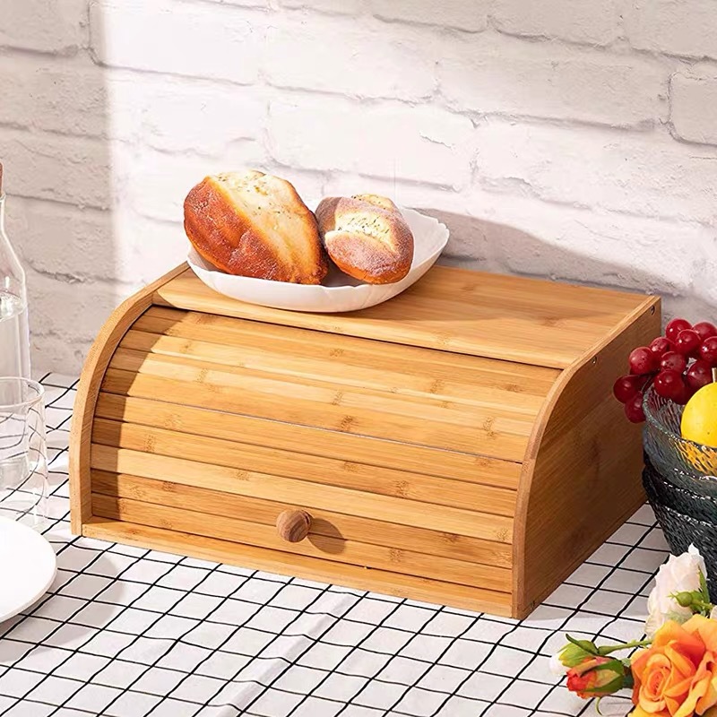 Caja de pan japonesa multicapa de bambú nan cocina caja de almacenamiento de pan portátil de madera caja de almacenamiento de alimentos de madera doméstica image 2