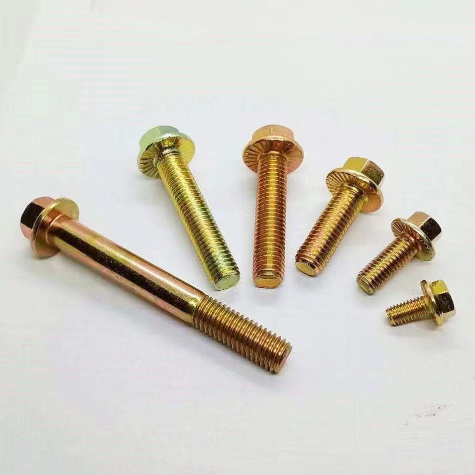 Q180/181汽标小帽细牙带齿法兰螺栓  8.8 10.9高强度镀锌法兰螺丝