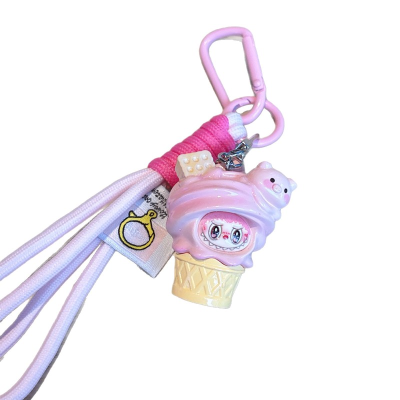 クロスボーダー樹脂コーン出っ歯ラブブかわいいキーホルダーラブブ人形バッグペンダント携帯電話小さなペンダントチェーン|undefined