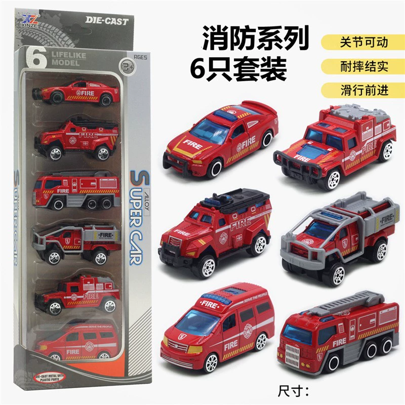 Набор металлического инженерного автомобиля YidaXin, масштаб 1:64, 6 штук игрушечных автомобилей, новая импортная коллекция