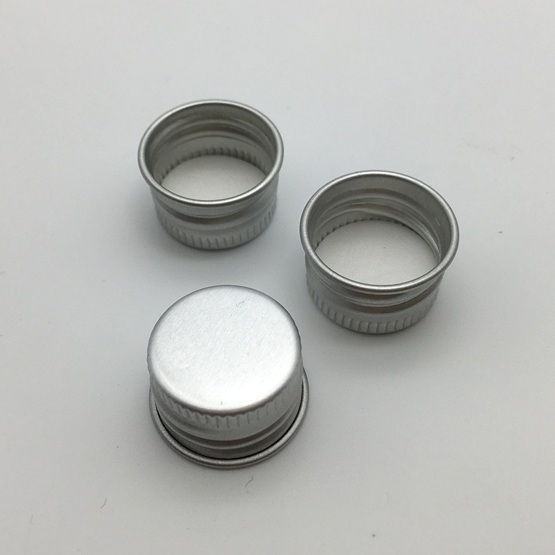 18 Teeth, 20 Teeth, 24 Teeth Aluminum Caps, Natural Color Threaded Rolled Edge Vial Aluminum Caps, Small Aluminum Caps