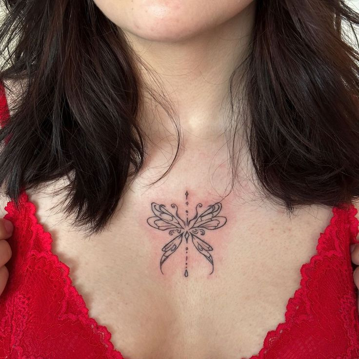 Minimalist line dragonfly tattoo sticker, symmetrical European-style exquisite vertical design for spine and collarbone, waterproof, high-quality realistic tattoo Minimalist line dragonfly tattoo sticker, symmetrical European-style exquisite vertical design for spine and collarbone, waterproof, high-quality realistic tattoo