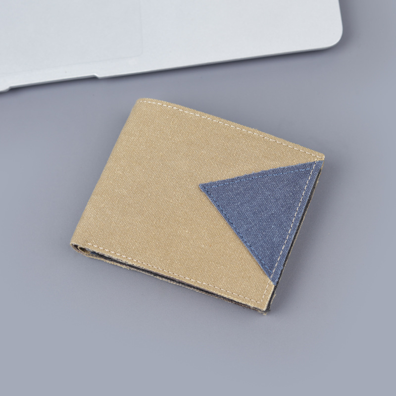 Cartera de denim para hombres cartera de lona corta 9 tarjetas para tarjetas de licencia de conducir cartera pequeña para hombres