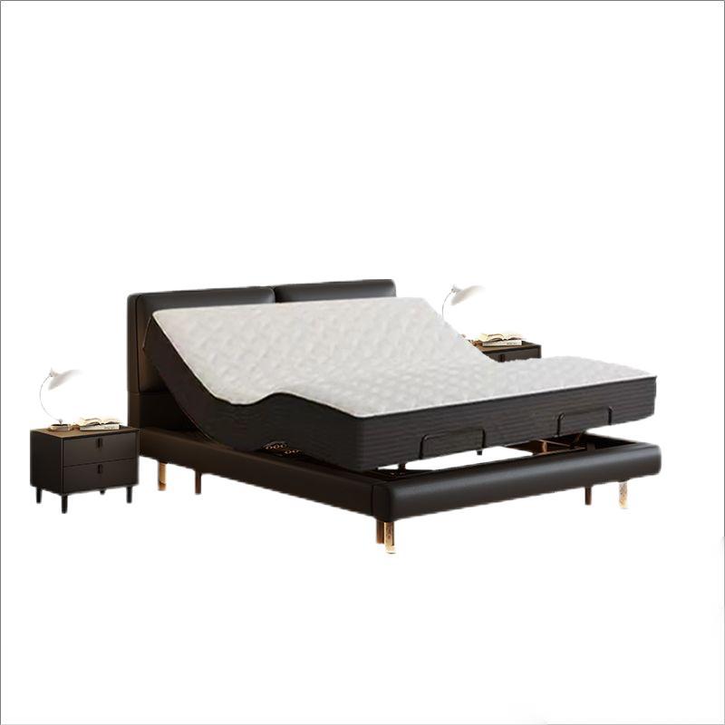 Cama eléctrica inteligente Big Black Bull, cama de cuero de vaca de color rojo, cuero negro, cama doble grande image 6