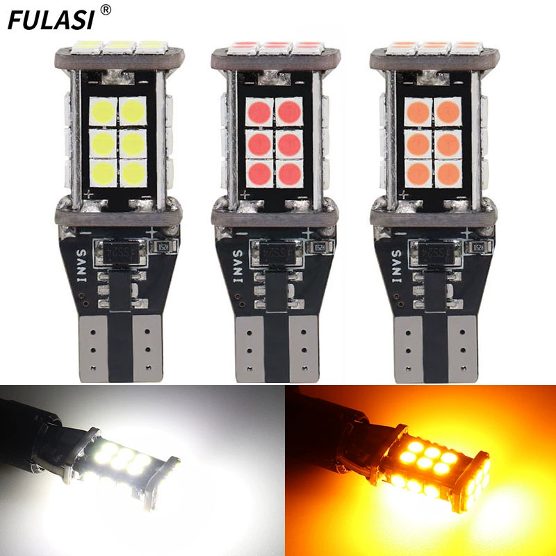 Автомобильный светодиодный фонарь заднего хода декодирование стоп-сигнала 24smd 3030 T15 указатель поворота