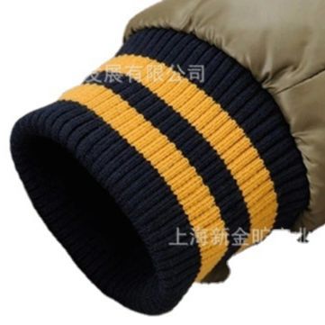 针织面料色织涤氨彩条横机罗纹2*2服装领口袖口罗纹布料