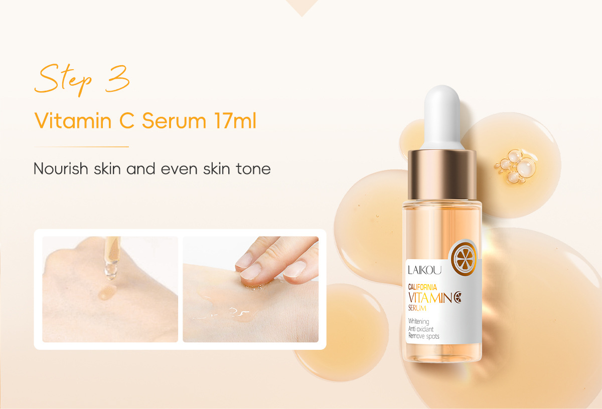 Cross-border LAIKOU Vitamin C series skin care set 5-piece set Hydrating facial care set wholesale manufacturer in stock undefined