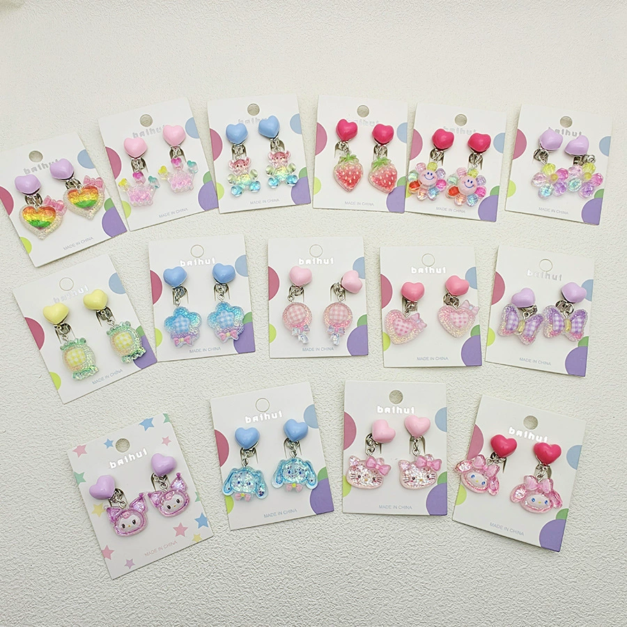 Безболезненные детские серьги-клипсы без прокола для девочек, украшения My Little Pony, аксессуары, детские серьги в стиле My Little Pony