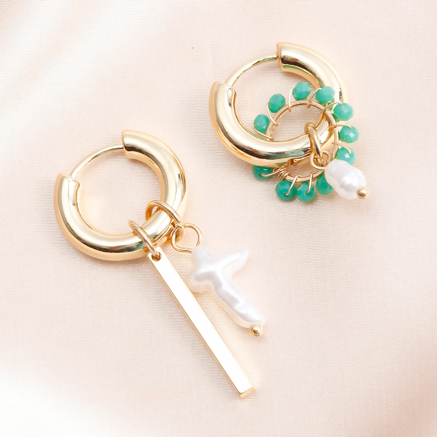 10g Weight Alloy Ear Needle Material Earrings Classification 1 Pair Quantity Holiday, Daily Occasion Alloy Material Geometric, Cross Pattern Women's Gender Plating Design Casual, Simple Style Style 1 Pair Casual Simple Style Geometric Cross Plating Alloy Earrings 16