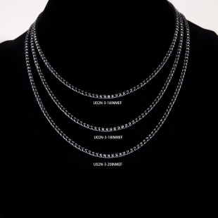 European and American hip-hop Cuban necklace s925 sterling silver set moissanite men's versatile 2-6.5mm black gold tennis chain