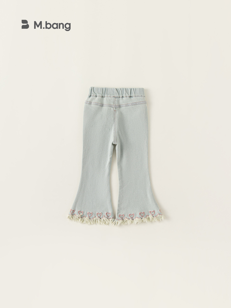 Ropa infantil Youbao, pantalones vaqueros estilo coreano para niñas, primavera y otoño, nuevos pantalones infantiles con borlas, pantalones acampanados para bebés, pantalones largos para bebés image 5
