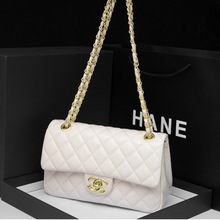 真皮CF香奶奶款菱格链条包女单肩百搭时尚斜挎包高品质现货手提