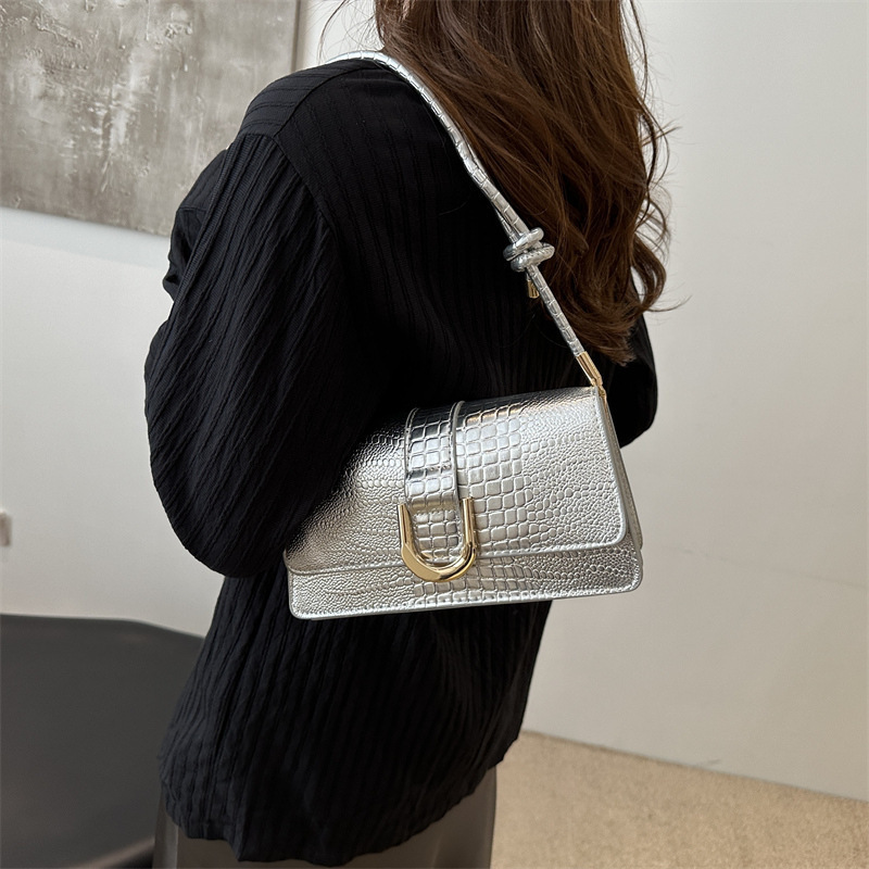 Pop Stone Pattern Casual 2024 color retro nuevo estilo de moda extranjero hombro bajo la axila bolsa pequeña para mujeres