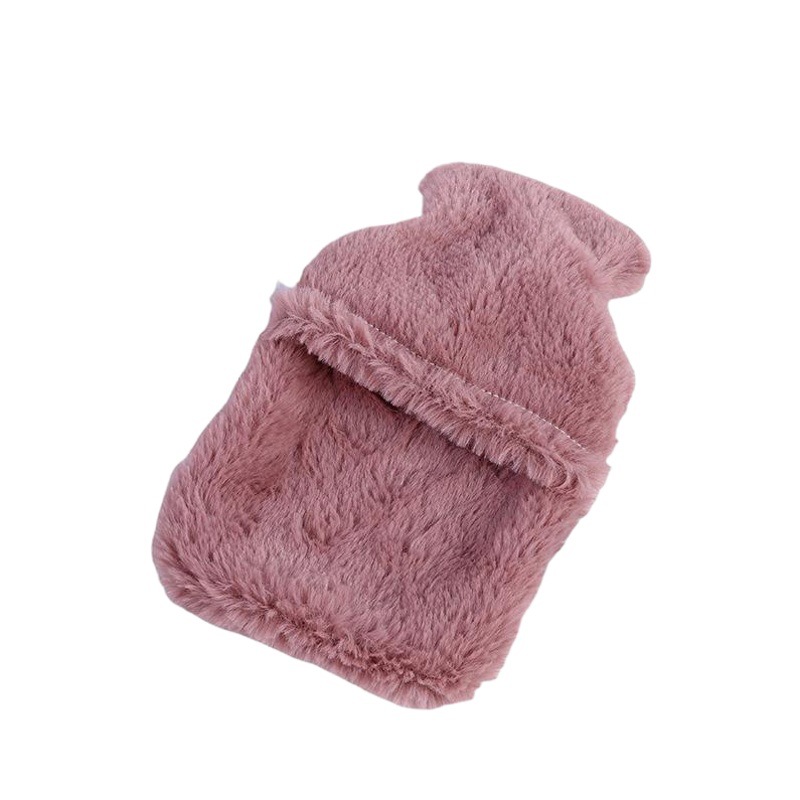 Dibujos animados felpa entrecerrar los ojos cubierta de lana de conejo calentador de mano extraíble y lavable instalación inyección de agua bolsa de agua caliente Super lindo bolsa de riego