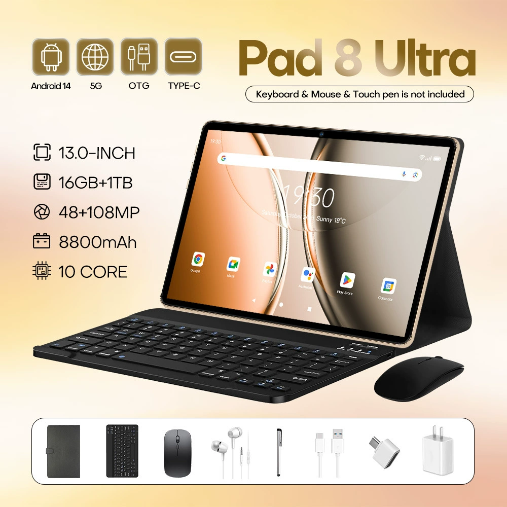 Планшет (Pad8) Pad 8 Ultra — 13 дюймов Incell, глобальный dual‑SIM 4G, восьмиядерный, GPS