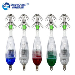Fishing Light Deep Sea Squid LED Underwater Bait Light Rapid Parachute Jigging Light with Hook Option Includes Battery