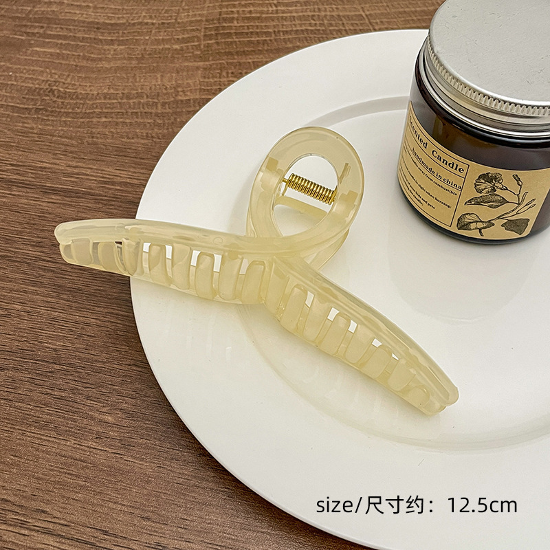 Horquilla de temperamento elegante francés, pinza de tiburón de acrílico para mujer, pinza de agarre grande, accesorios para el cabello, horquilla de sensación de alta calidad al por mayor