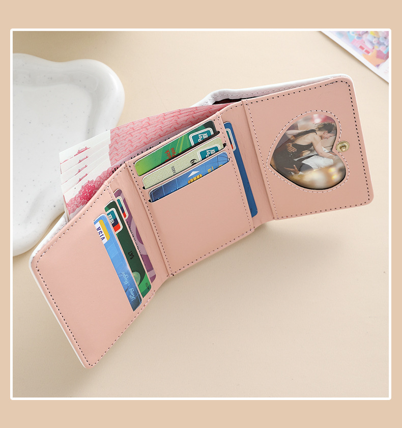 48g Weight Hidden Buckle Closure Type Small Wallets Bags Type 1 Piece Quantity Daily Occasion Pu Leather Material Star Pattern All Seasons Season Women's Gender Cute Style Square Shape Women's Star Pu Leather Hidden Buckle Small Wallets 6