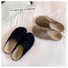 【河南桑坡】高版本~复古row慵懒风真皮厚底包头半拖女外穿勃肯拖