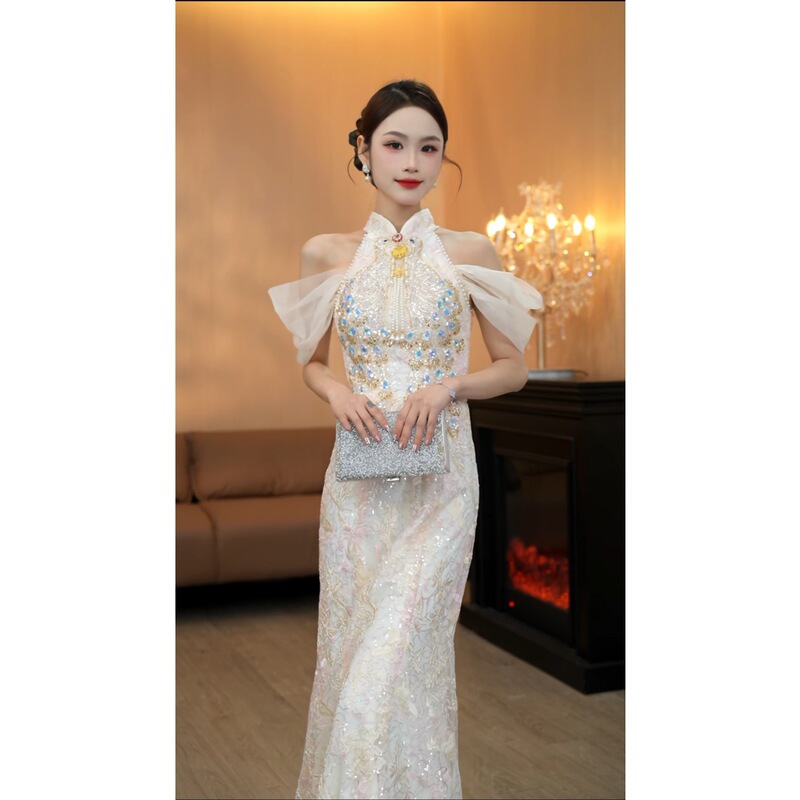 3427 Original Handmade Chinese-Style Qipao Wedding Dress for the Bride, High-End Luxury Niche Design 3427 Original Handmade Chinese-Style Qipao Wedding Dress for the Bride, High-End Luxury Niche Design
