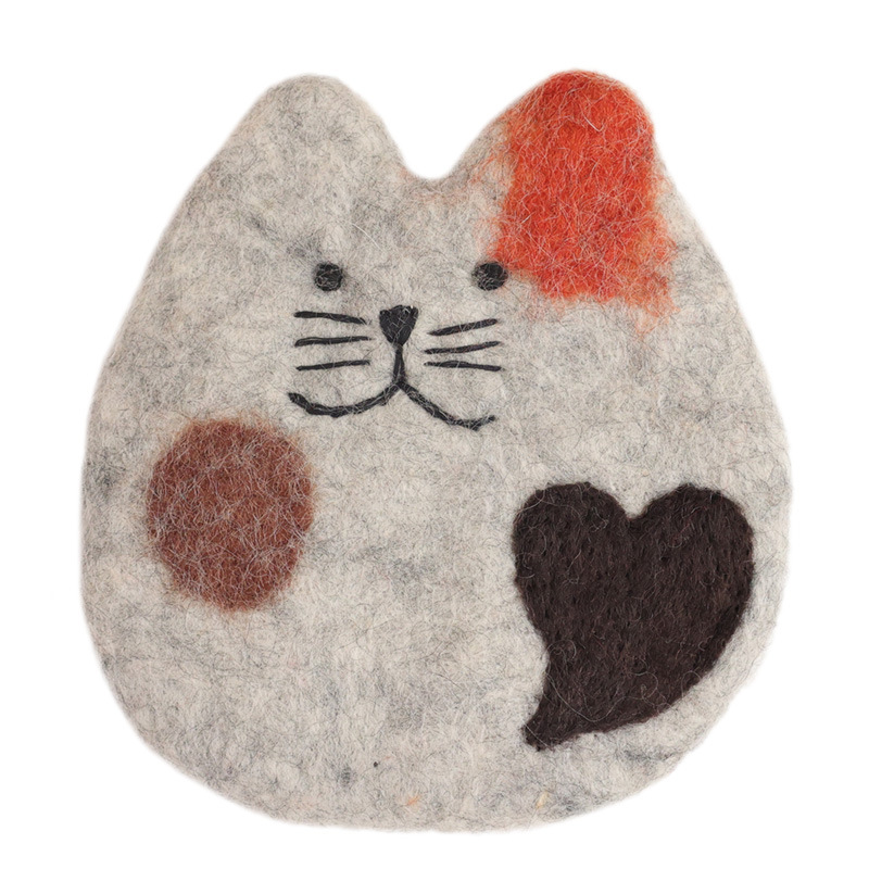 INS estilo fieltro lana amor gato montaña aislante absorbente mantel foto apoyos regalo personalizado decoración de escritorio