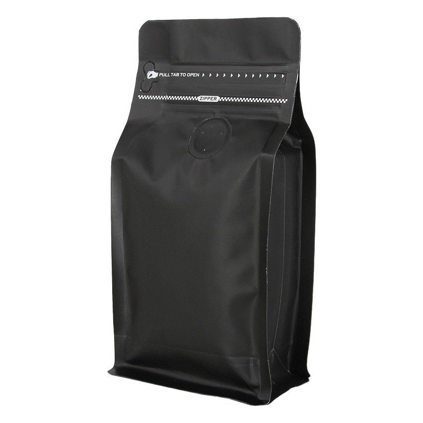 Grano de café ziplock bolsa de ocho lados sellado bolsa de papel de aluminio gato y perro comida té con válvula de aire de color bolsa de envasado de alimentos envío gratis