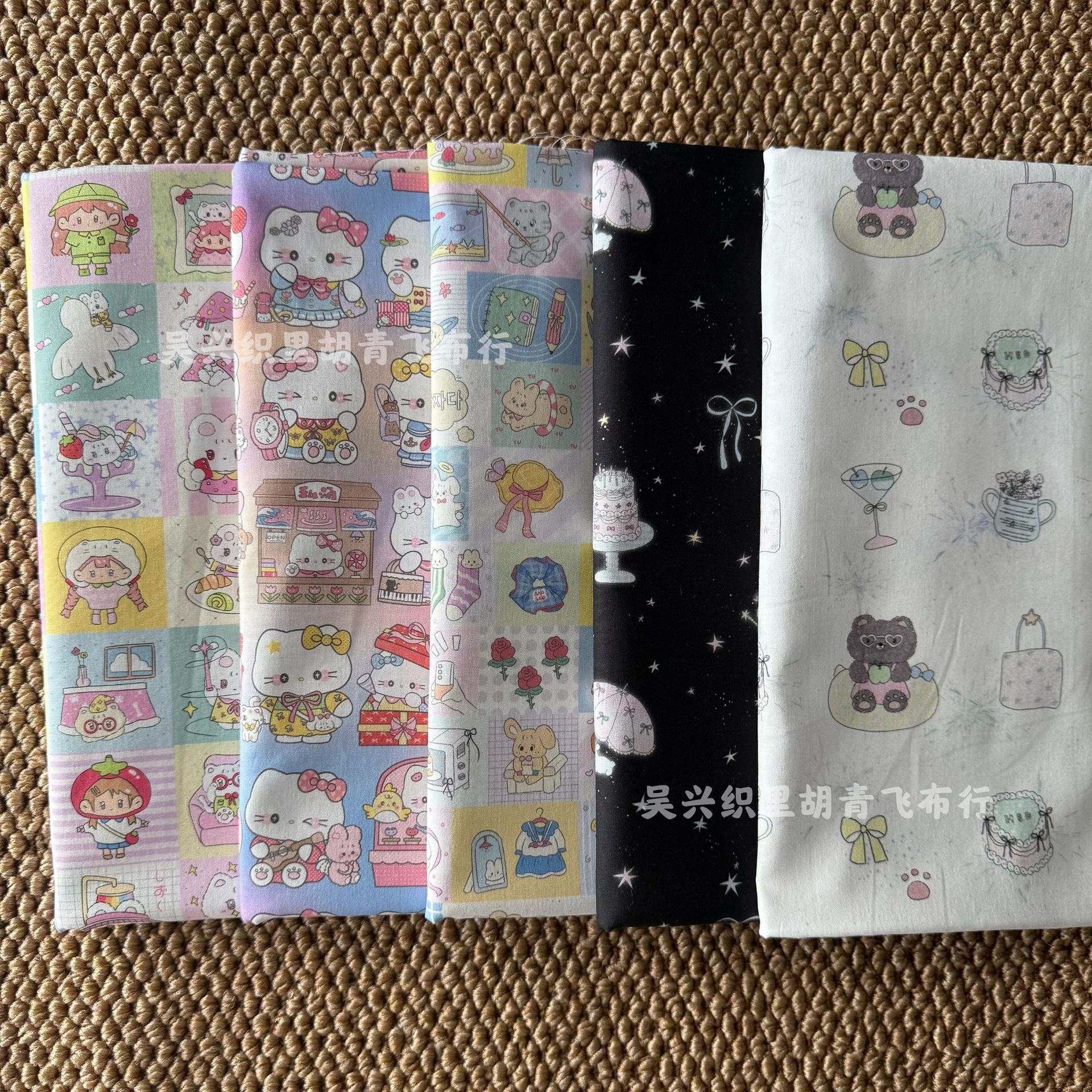 全棉40支数码印花面料 韩版卡通动物花布女装童装亲子装家居服DIY