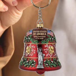 跨境美国新品250周年纪念钟Personalized Family Keychain钥匙扣
