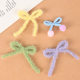 in stock wholesale candy color wool edge bow Korean knitted color children's bangs clip accessories