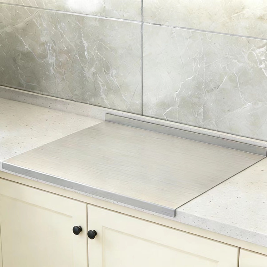 Large stainless steel folding cutting board for home use, thickened kitchen kneading board, mold-resistant chopping board