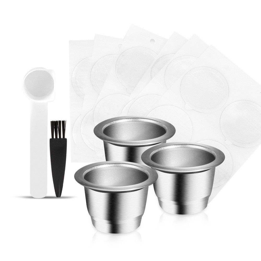 Cubierta de papel aluminio traje Acero inoxidable café cápsula taza Nestle cápsula llenado Filtro de café para muchas veces