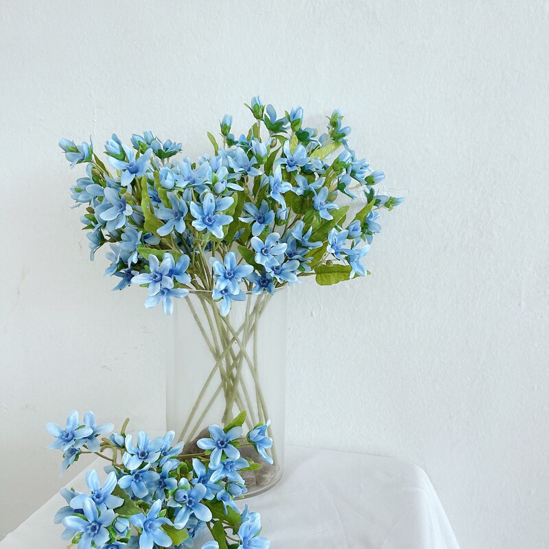 Japanese blue star flower modern simple high-end blue artificial flower outdoor wedding landscape AliExpress Amazon Silk Flower