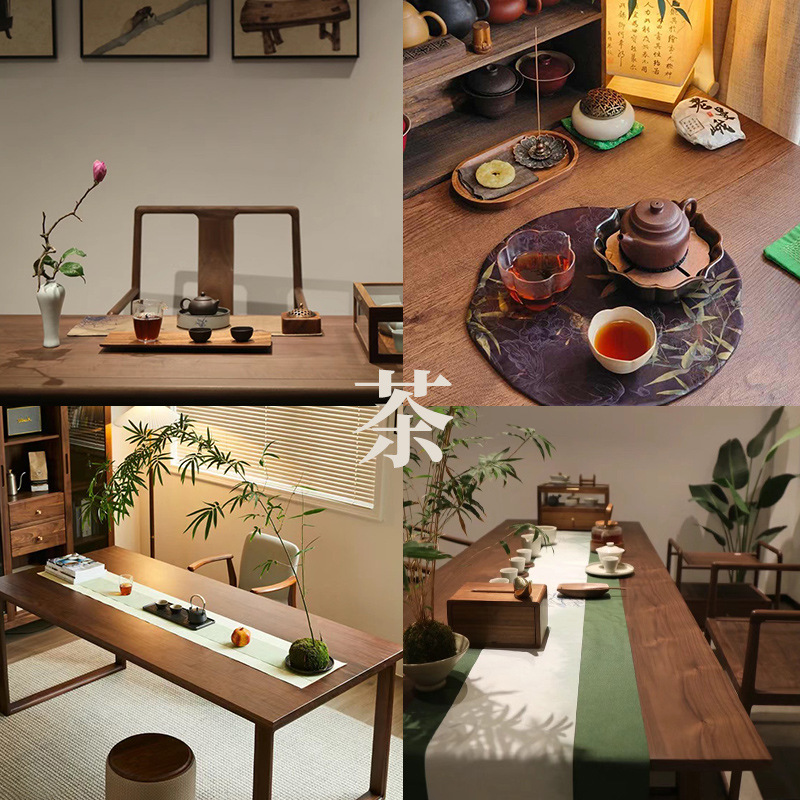 Mesa de té sala de estar combinación de piernas de madera sólida casa tabla de té de oficina tabla de té balcón simple mesa de té moderna