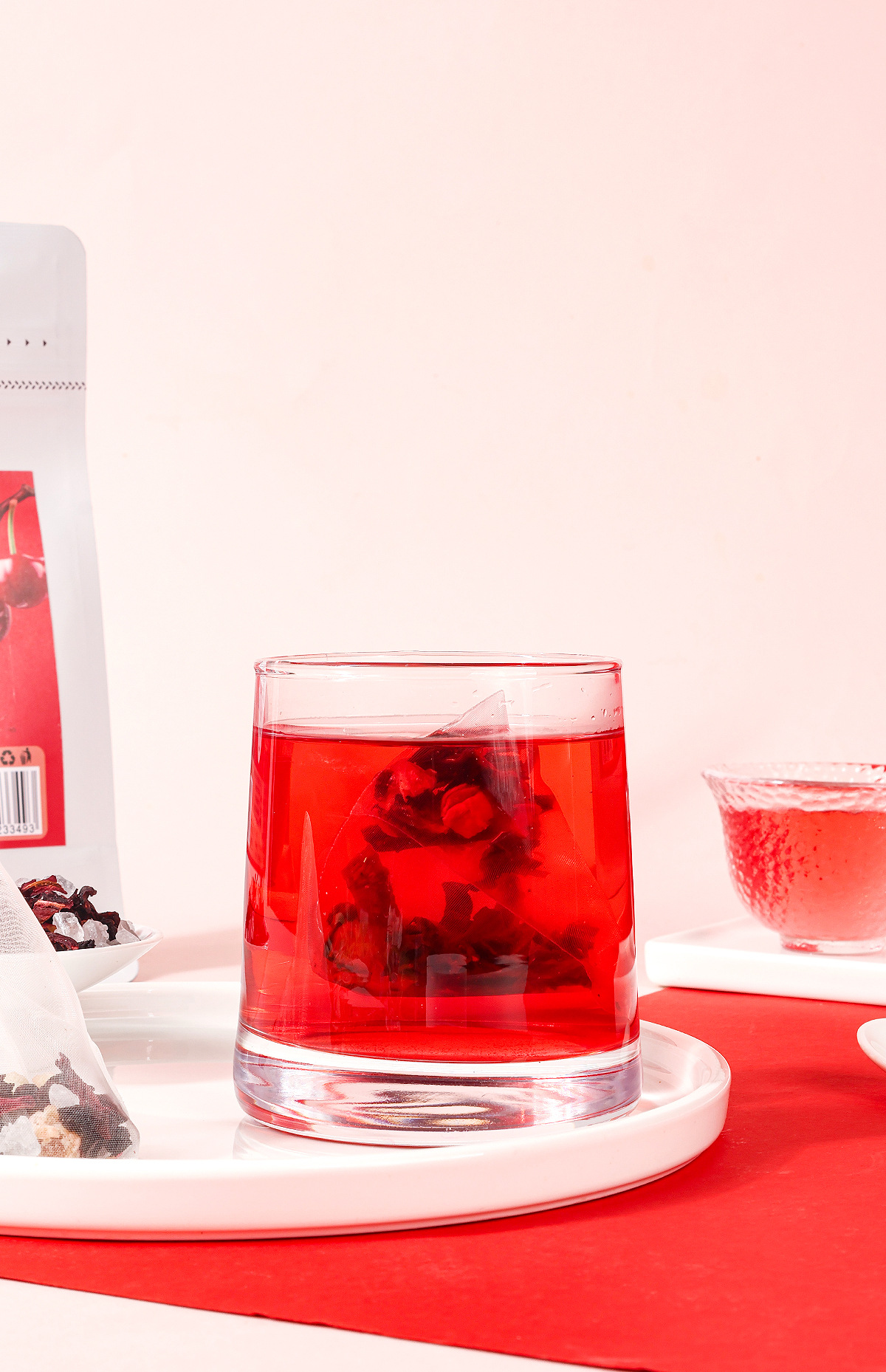 Cherry Rose Fruit Tea Blend (Roselle & Red Rose) — No-Brew Cold Infusion Herbal Tea in use