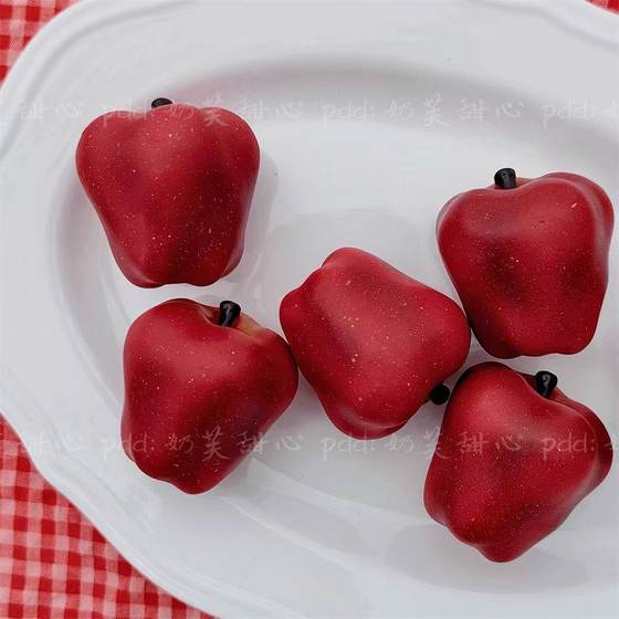 Simulation Apple Magnetic Refrigerator Sticker Creative Resin Cute Food Play Magnetic Sticker Message Fixed Sticker Decoration Ornaments