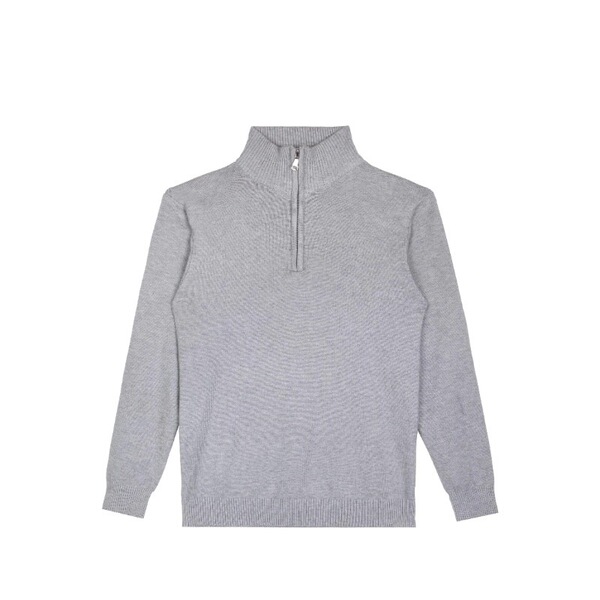 Keep warm solid color sweater with zipper
