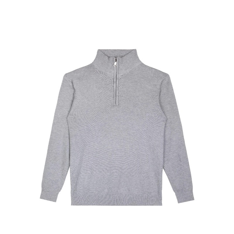 Keep warm solid color sweater with zipper