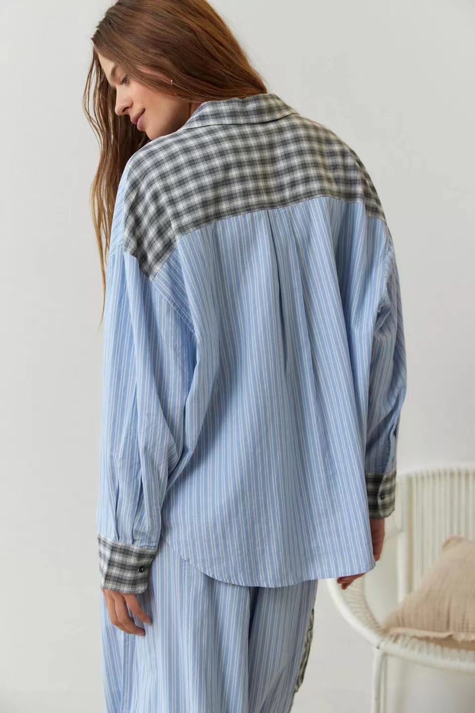 Women's Clothing Women's Plaid Shirt Set Long Sleeve Casual Home Wear Pajamas Autumn For Formal & Casual For Women_ecoleips.com