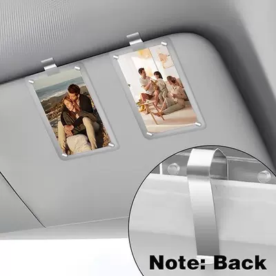 Car Sunshade Photo Clip Acrylic Quick Clip Universal DIY Car Interior Decoration Couple Family Pet Commemorative Gift (Car Glasses Clip/Bill Clip)