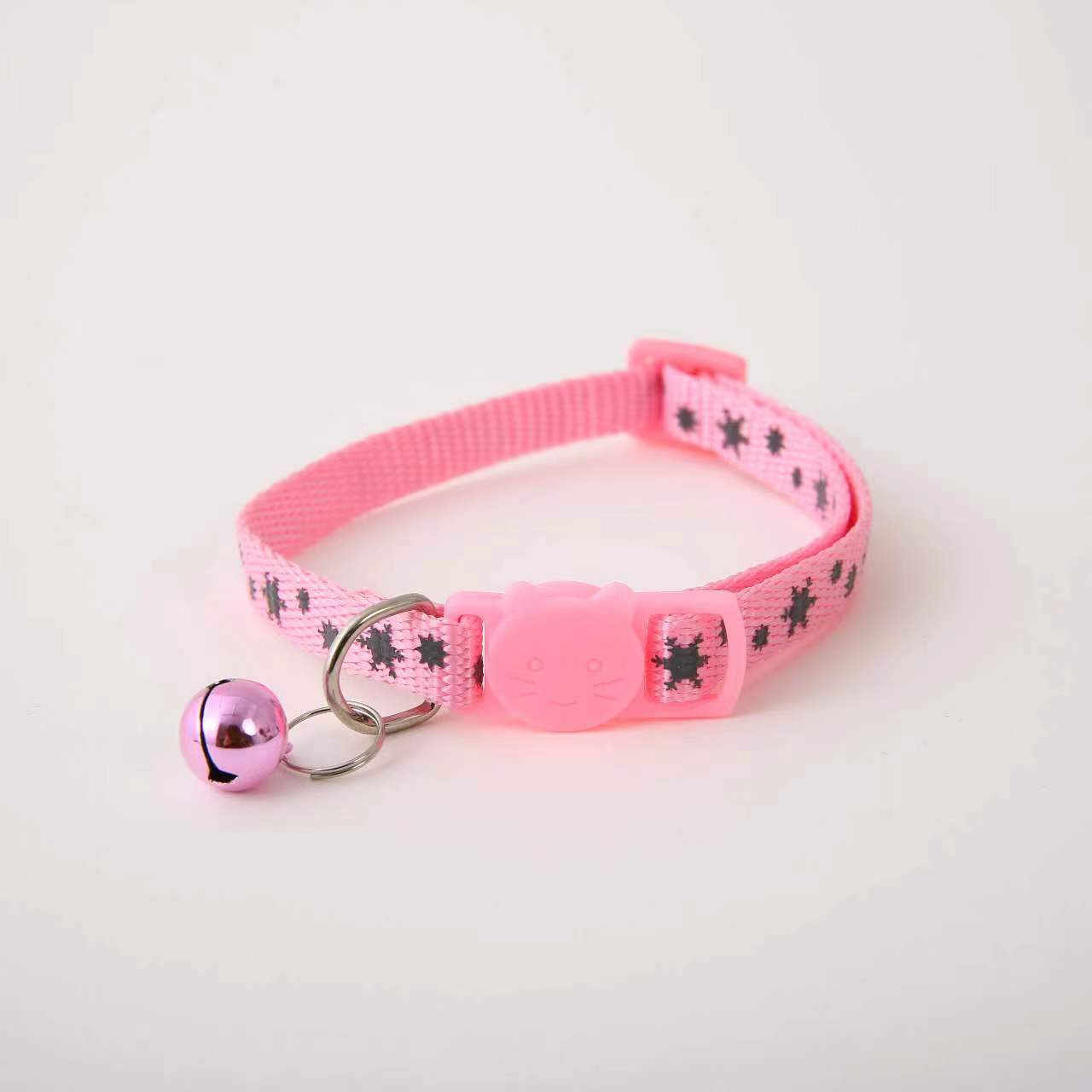 2024 nuevo collar de gato estrella reflectante gato perro pequeño y mediano pata de nailon reflectante funda de silicona estilo caliente