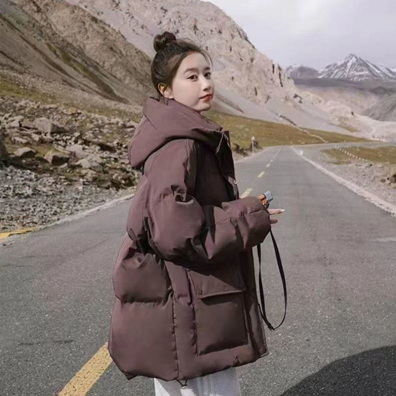 여성용 다운 코튼 코트, 한국식 짧은 루즈한 겨울 코트, 두꺼운 코튼 패딩 재킷, 새로운 트렌드