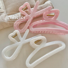 韩国镂空蝴蝶结衣架大号鲨鱼夹加厚质感好甜美简约时尚抓夹新款女