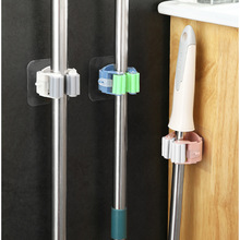 批发无痕拖把夹免打孔挂扫把架挂钩卡座无痕卫生间壁挂置物架