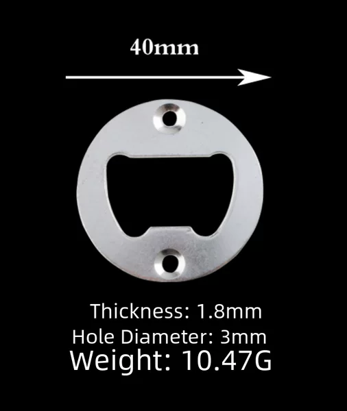 Cross-border screw 4cm nickel-plated bottle opener round beer opener iron material diameter 40mm